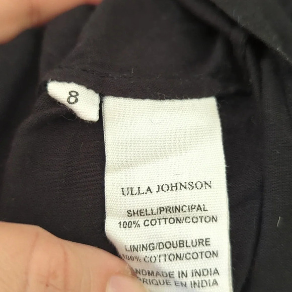 ulla johnson marjorie black noir eyelet lace mid dress - Picture 3 of 14